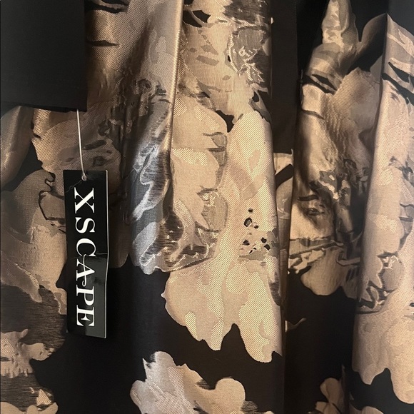 Xscape Black and Gold Long Sleeve Dress - Picture 11 of 12